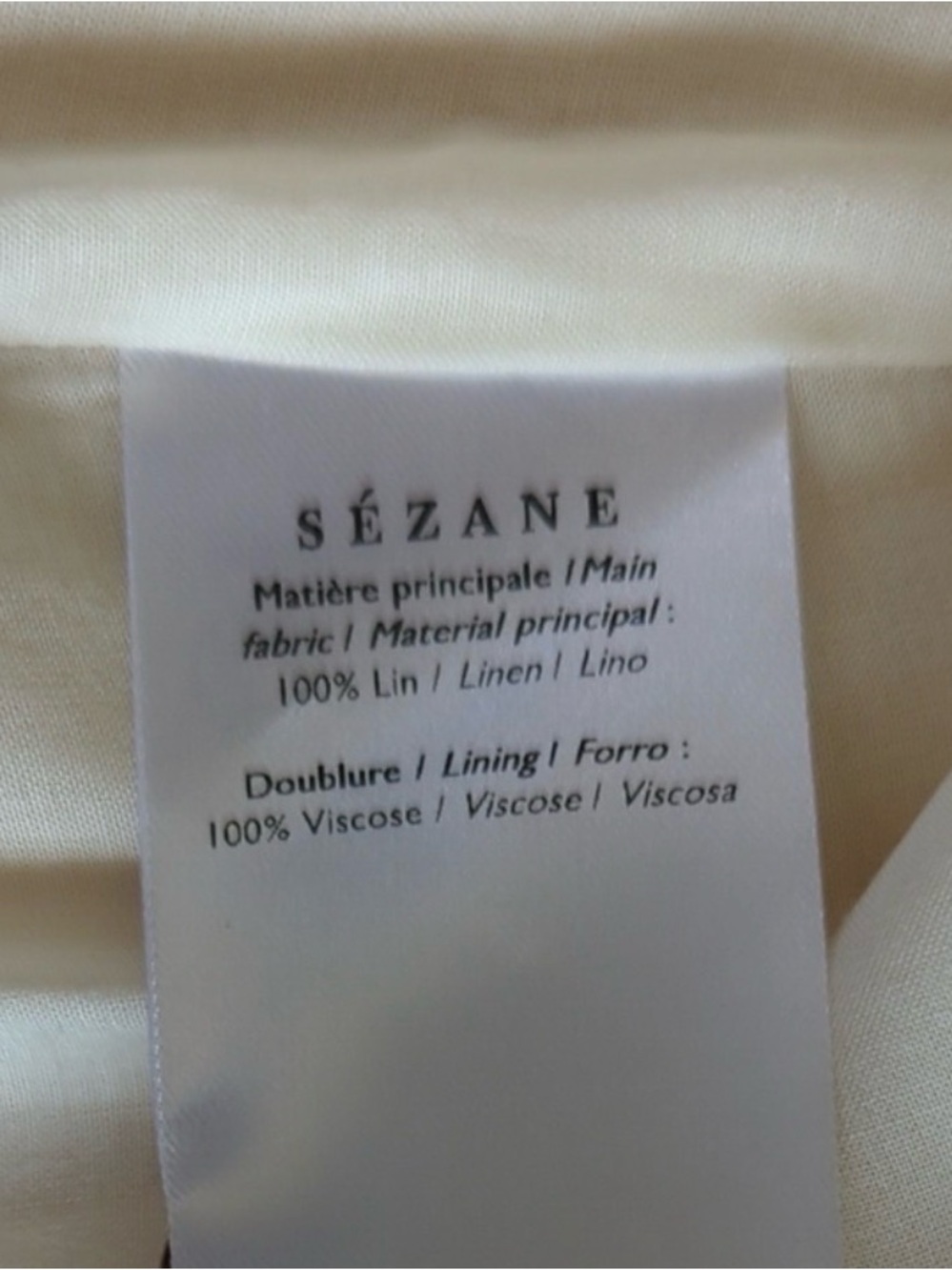 SEZANE - Fitia Dress - 100% Linen - Ivory - Size 8 / EU Size 40 - NWT ✨ - Picture 6 of 6